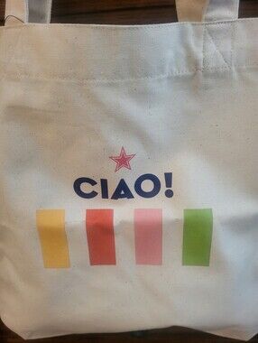 CIAO! Canvas Tote with Color Block Stripes